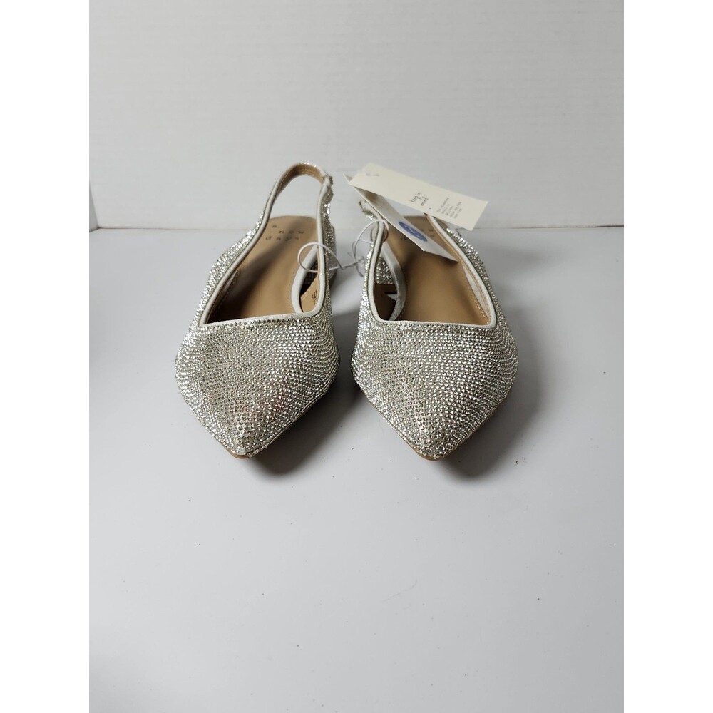 A New Day Silver Rhinestone Slingback Heels 7W
